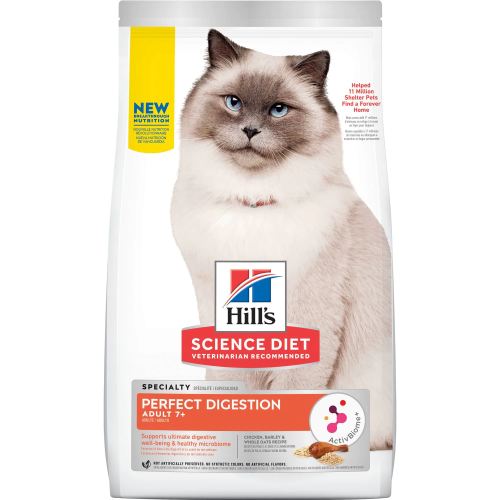Hill's Science Diet CAT Adult 7+ ((Perfect Digestion)) Chicken, Barley & Whole Oats (#606866) 3.5lbs 高齡貓 7+ 完美消化 雞肉+糙米+全燕麥 (正價$279) 新舊包裝隨機 (EXP: 12月/2027)